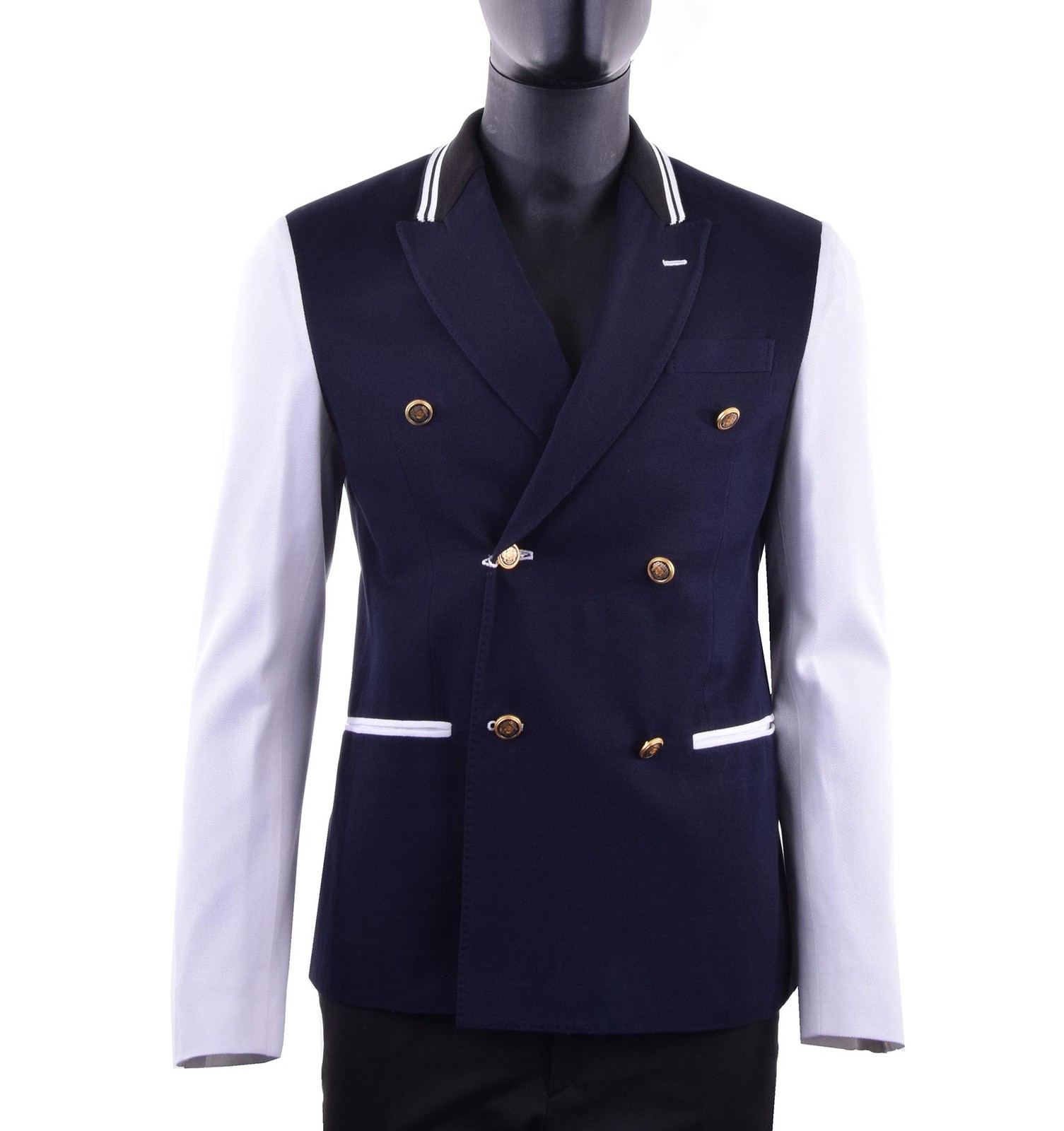 

Куртка Moschino Блейзер В Темно-Синем Стиле Хлопково-Синяя Белая Куртка 02698, Синий