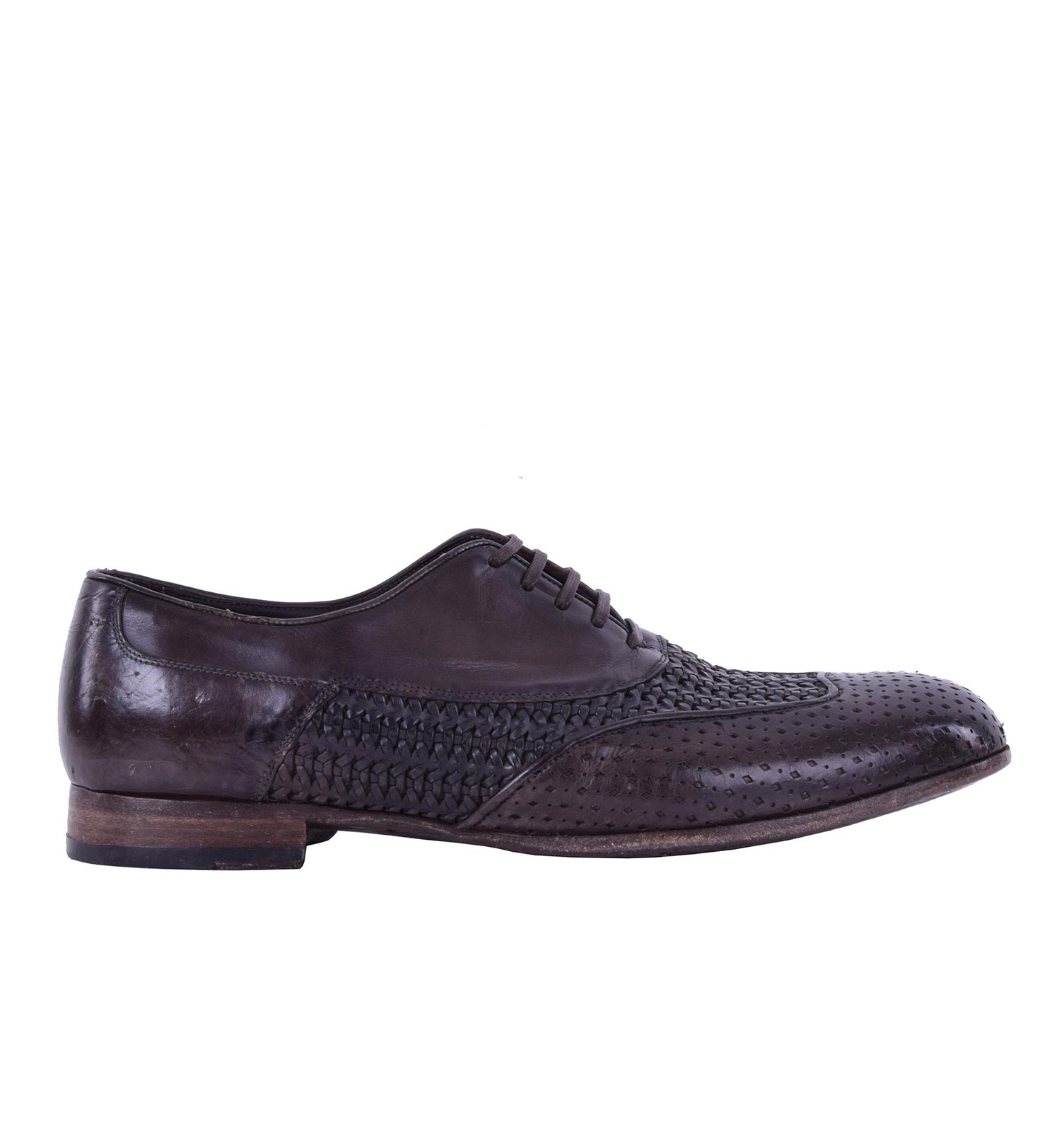 

Dolce - Gabbana Туфли из телячьей кожи с плетеной сеткой Sorrento Braun Shoes 05078, Коричневый