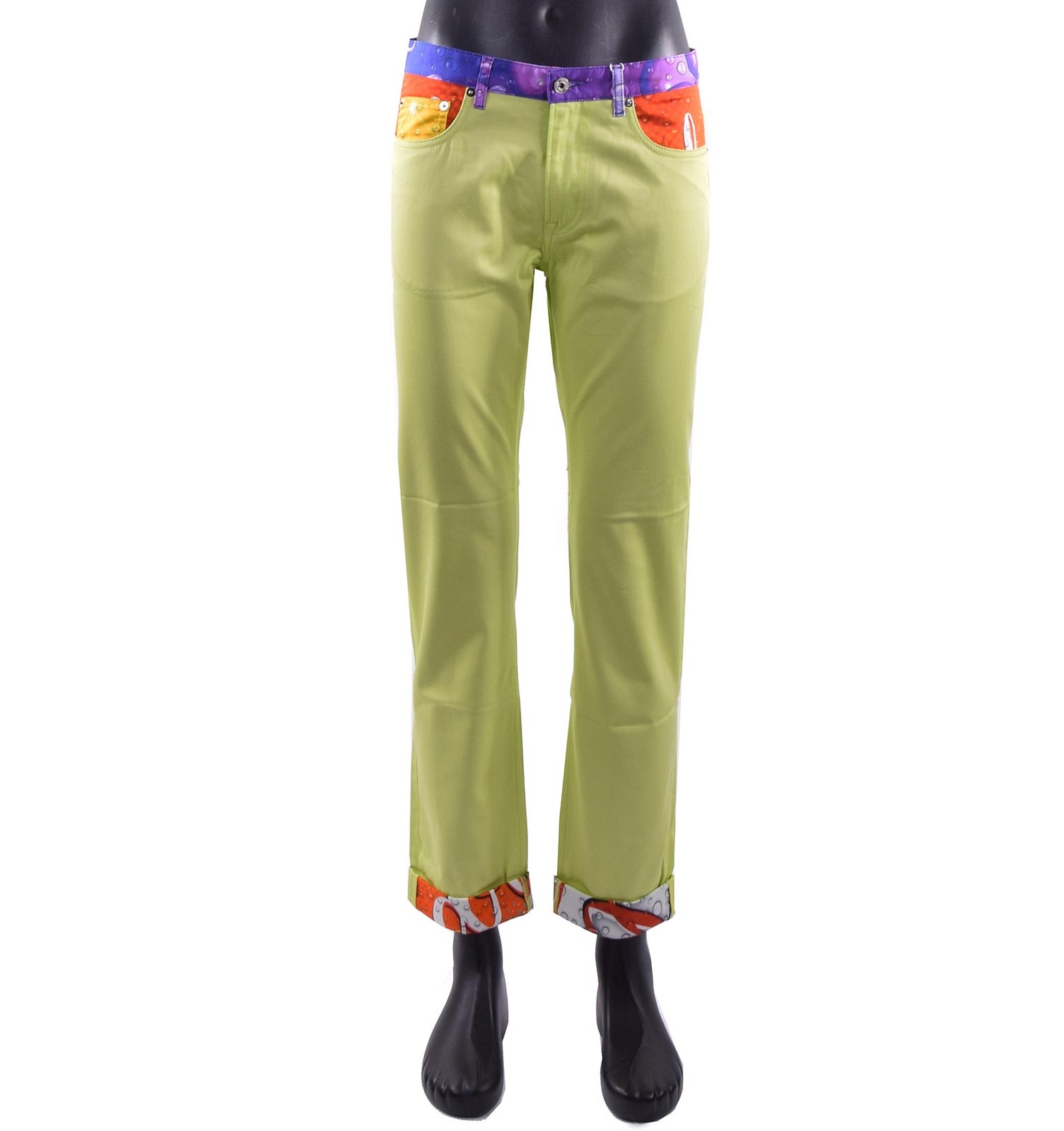 

Moschino Couture Runway Jeans Летние брюки с принтом Soda Pop Зеленые, Зеленый