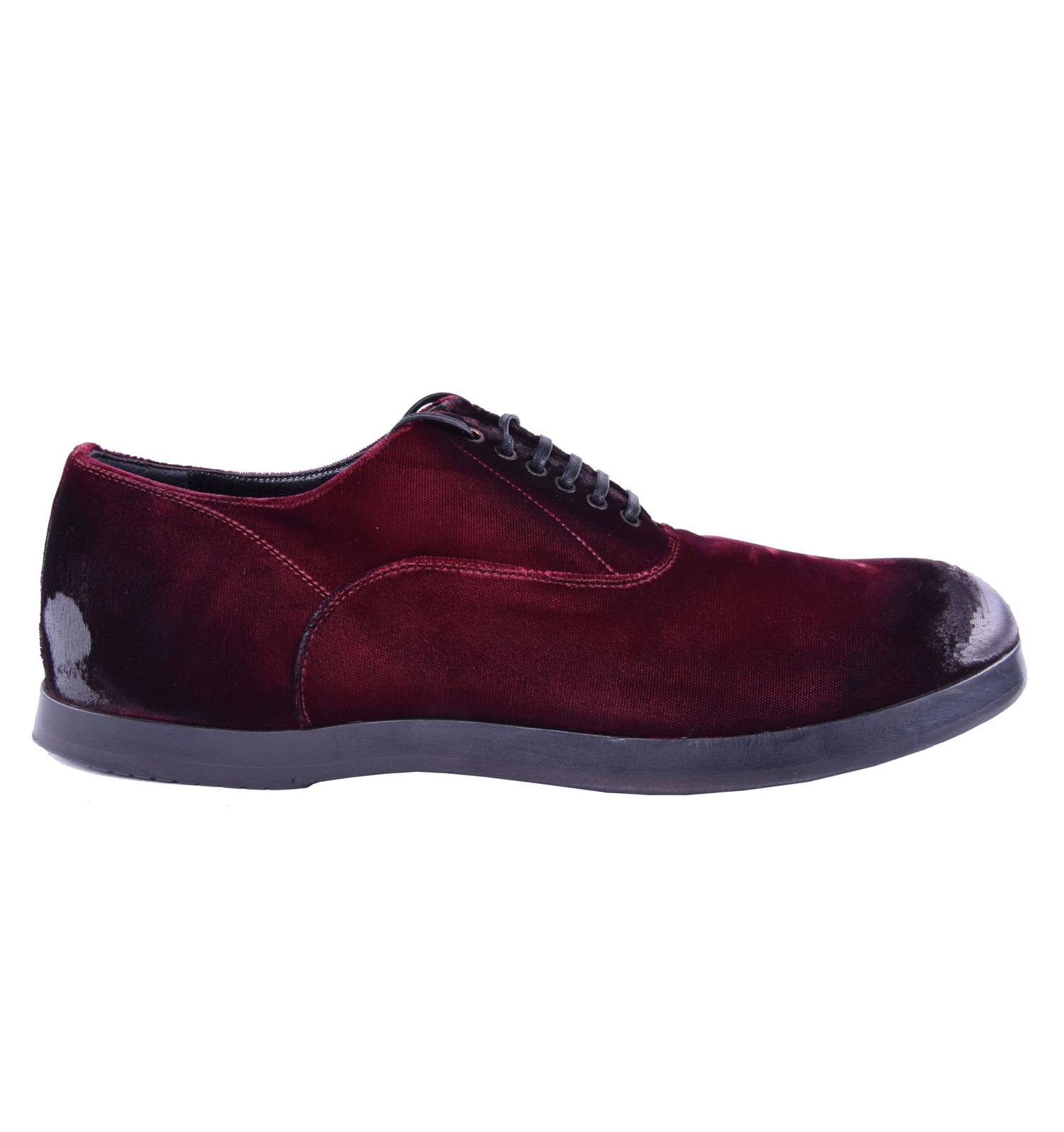 

Dolce - Gabbana Runway Velvet Baroque Shoes Бордо-красные велюровые туфли Red 03881, Красный