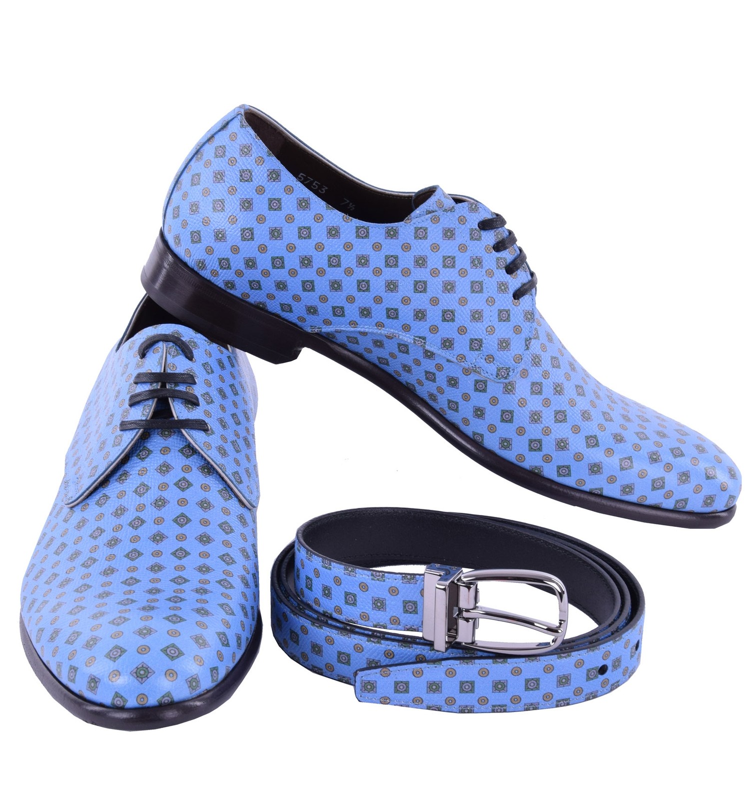 

Подарочный набор DOLCE - GABBANA Туфли дерби и ремень NAPOLI Dauphine Синий 04884