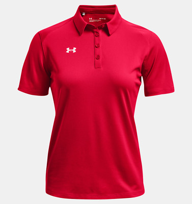 Women's Small Under Armour Tech Team Polo Red - NWT