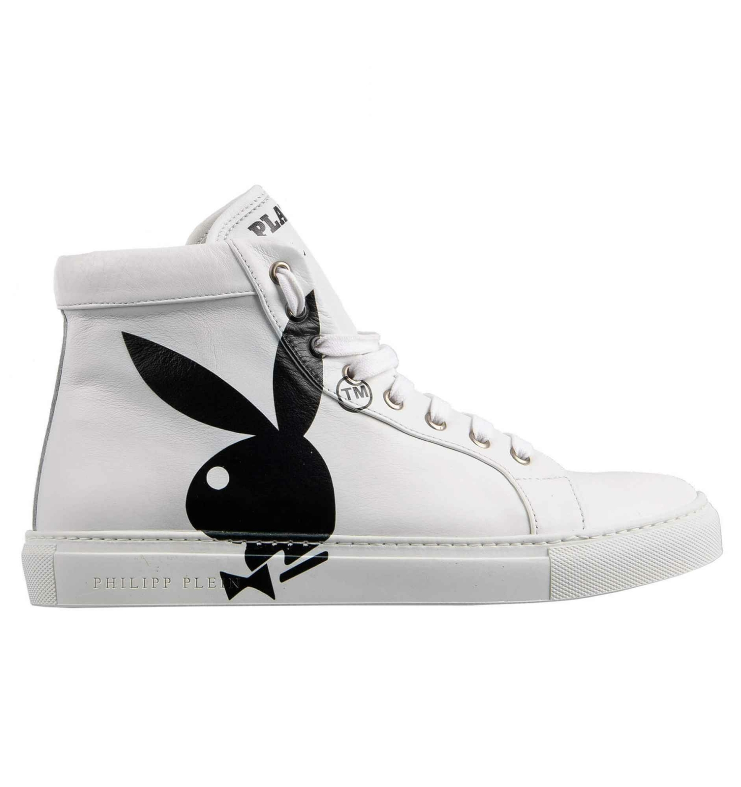 

Высокие кроссовки Philipp Plein X Playboy с принтом черепа кролика Белый Черный 08339