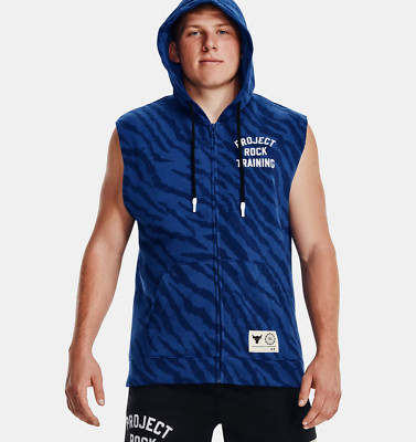 Under Armour 'Project Rock' Men's Sleeveless Hoodie (Blue) 2XL