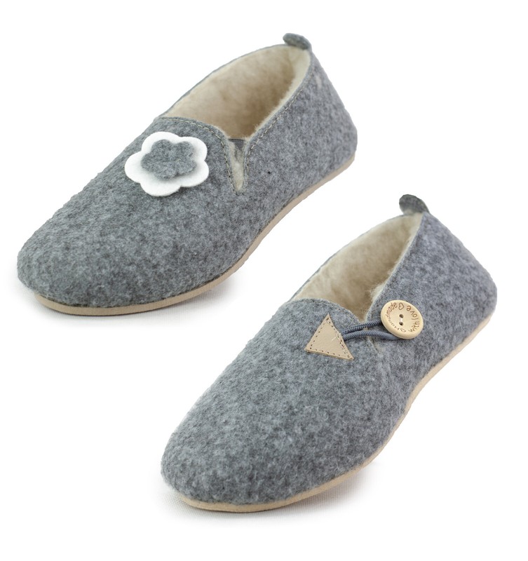 Filzpantoffeln Damen Filz Hausschuhe GefÃ¼Ttert Schafwolle Winter Pantoletten
