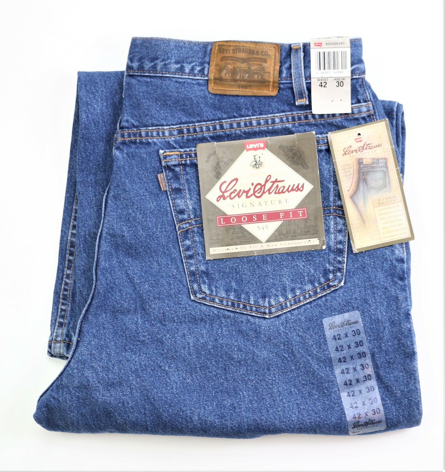 Мужские джинсы Levis Signature 545 New Old Stock Made in USA W42 L30 Loose Fit