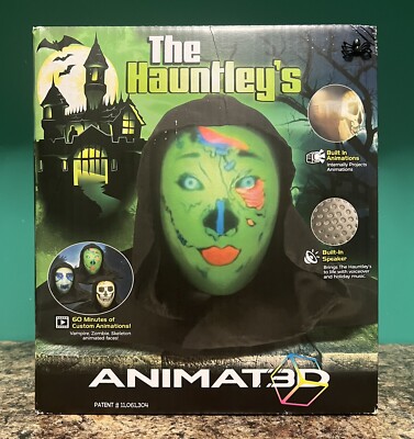 ANIMAT3D The Hauntley's Talking Animated Haunted Head with Built in Projector 