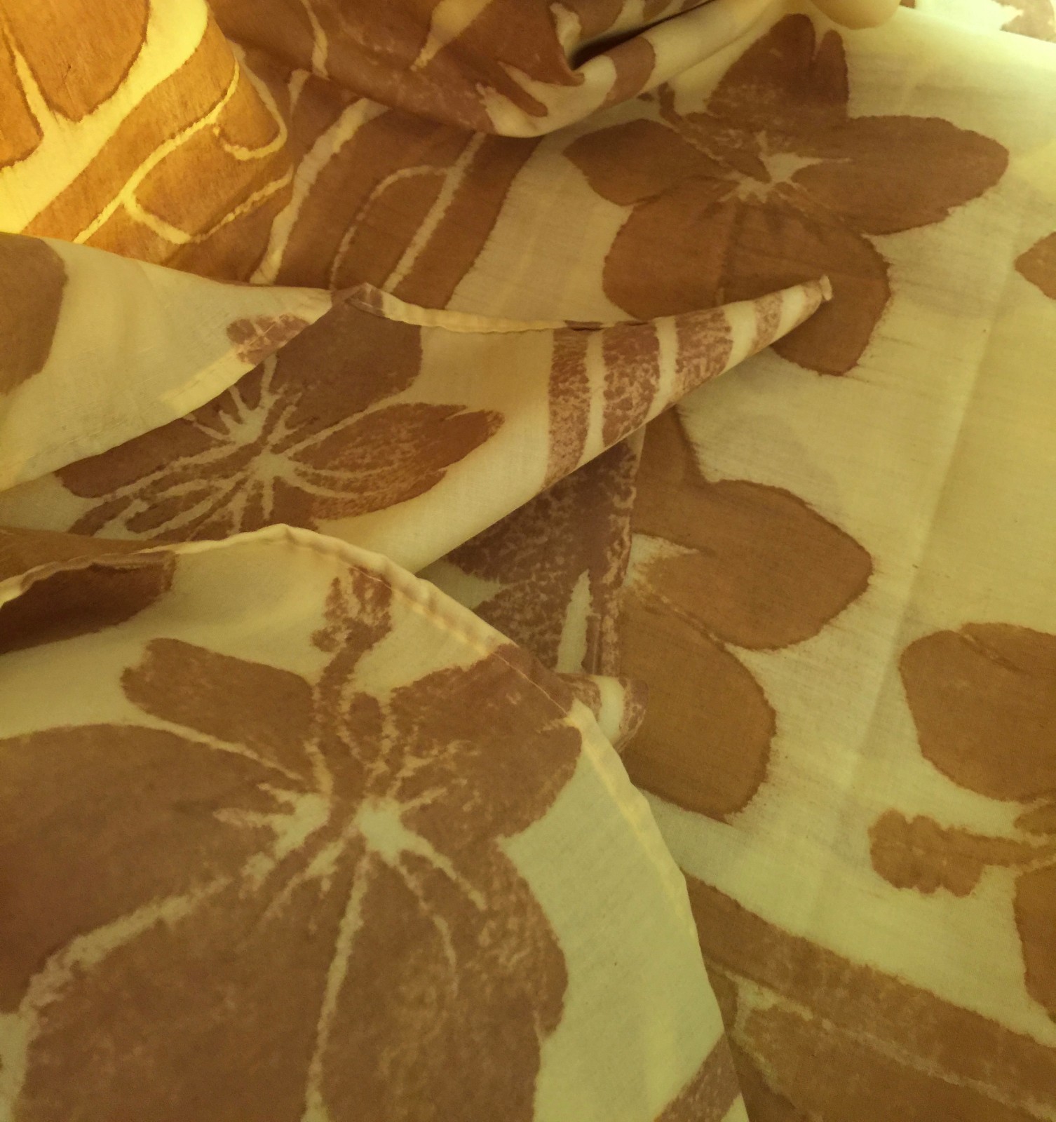 Tahiti Art Maohi Pareu Batik Floral Textile Fabric Art