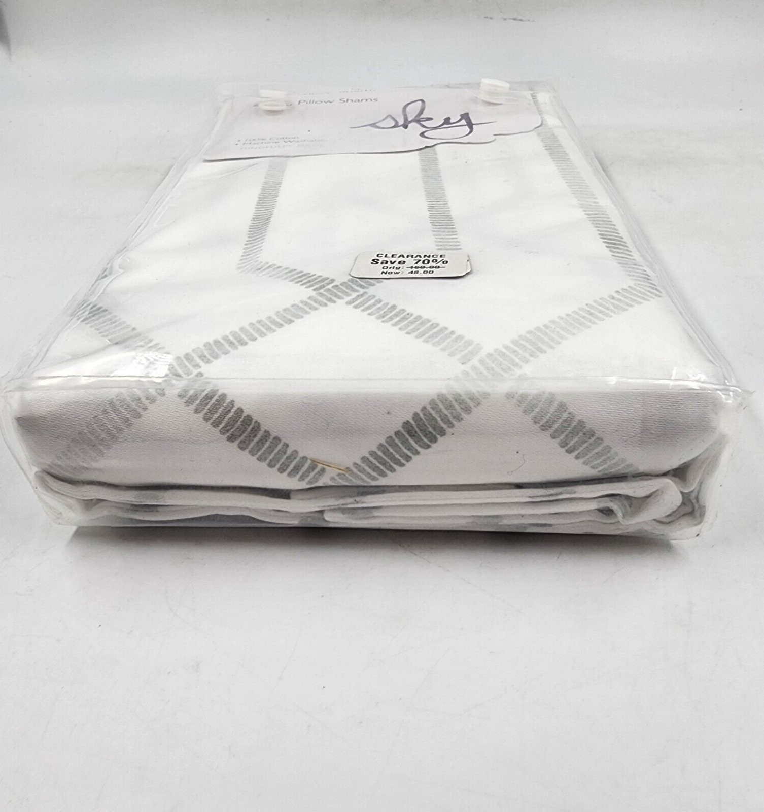 Sky Textured Trellis 2 Euro Pillow Shams 26 in x 26 in Gray - Picture 5 of 12