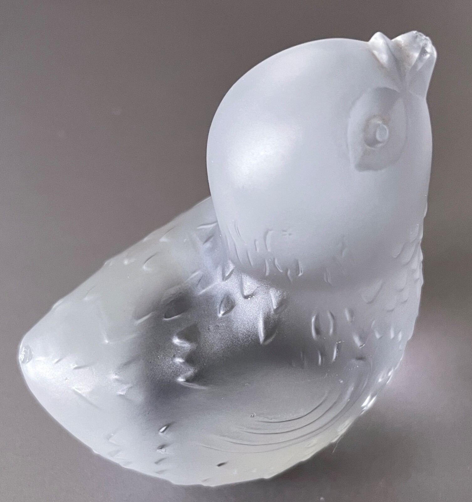 Baccarat Crystal Bird Figurine Stamped Baccarat Matted