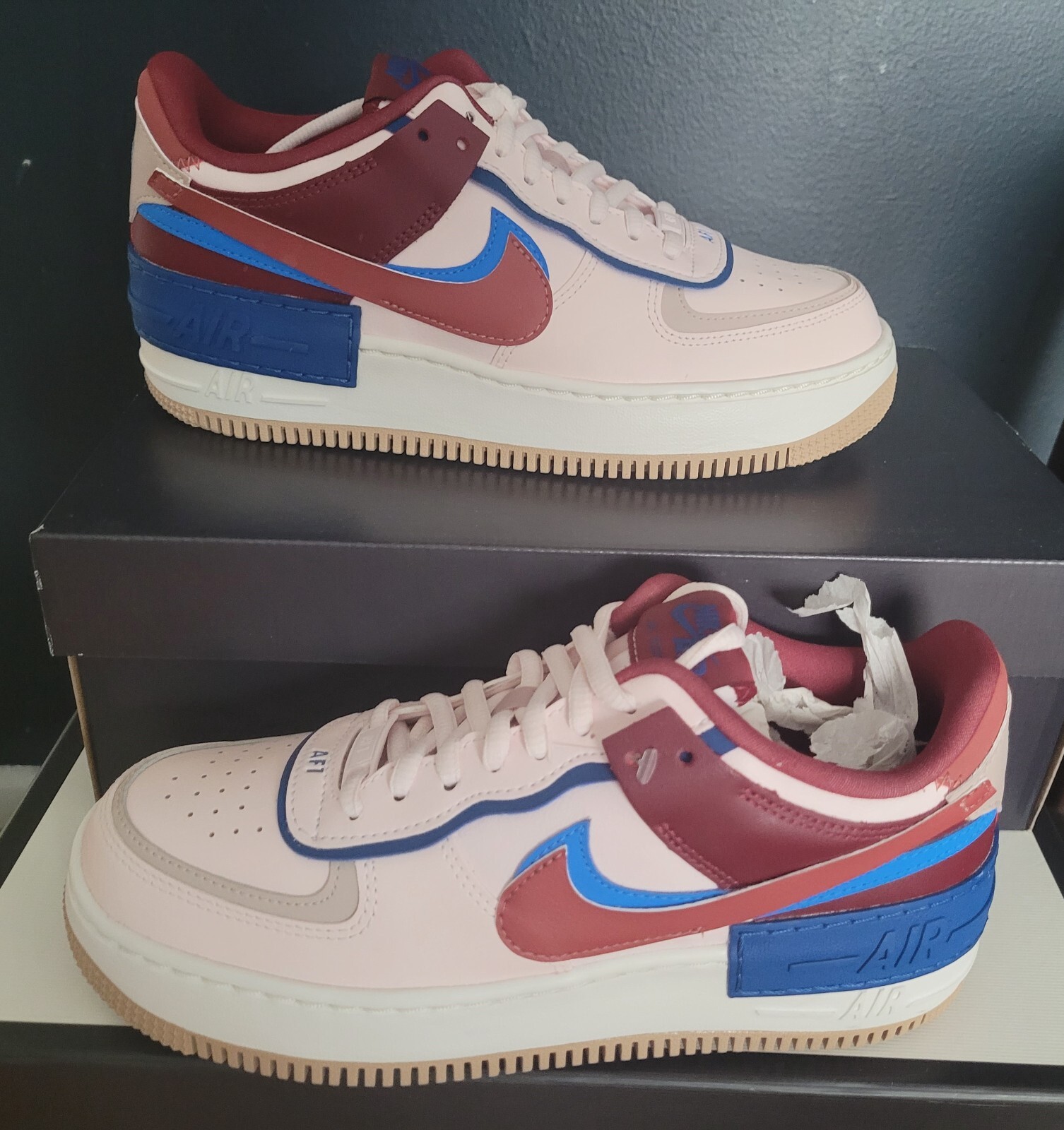nike wmns af1 shadow white sail stone atomic pink