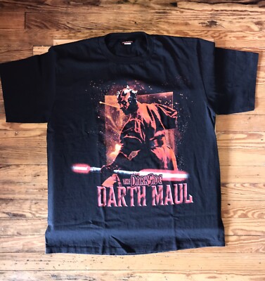 STAR WARS DARTH MAUL THE DARKSIDE EP.1 T-SHIRT XL USED AS-IS BLK SHORT SLEEVE VG