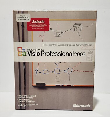 Microsoft Office:  Visio Professional 2003 With Product Key & Manual ~ Excellent