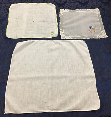 Vintage lot of 15 Womens Hankies Handkerchief Mixed Print Crochet Imperfect H174