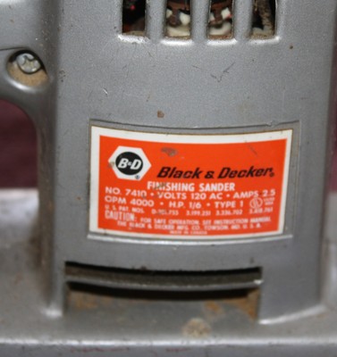 Vintage Black & Decker Finishing Sander All Metal Case Model 7410
