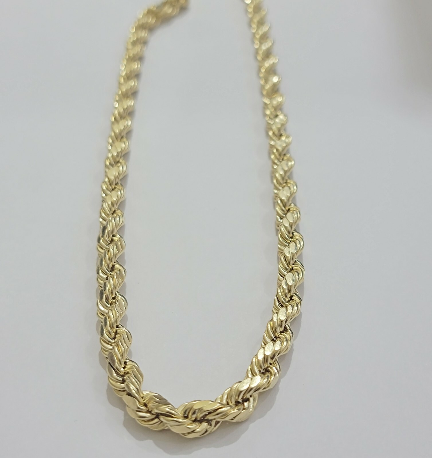 Pre-owned My Elite Jeweler Real 10k Gold Rope Necklace 24" 7mm Mens Chain 10kt Yellow Gold Lobster,bracelet