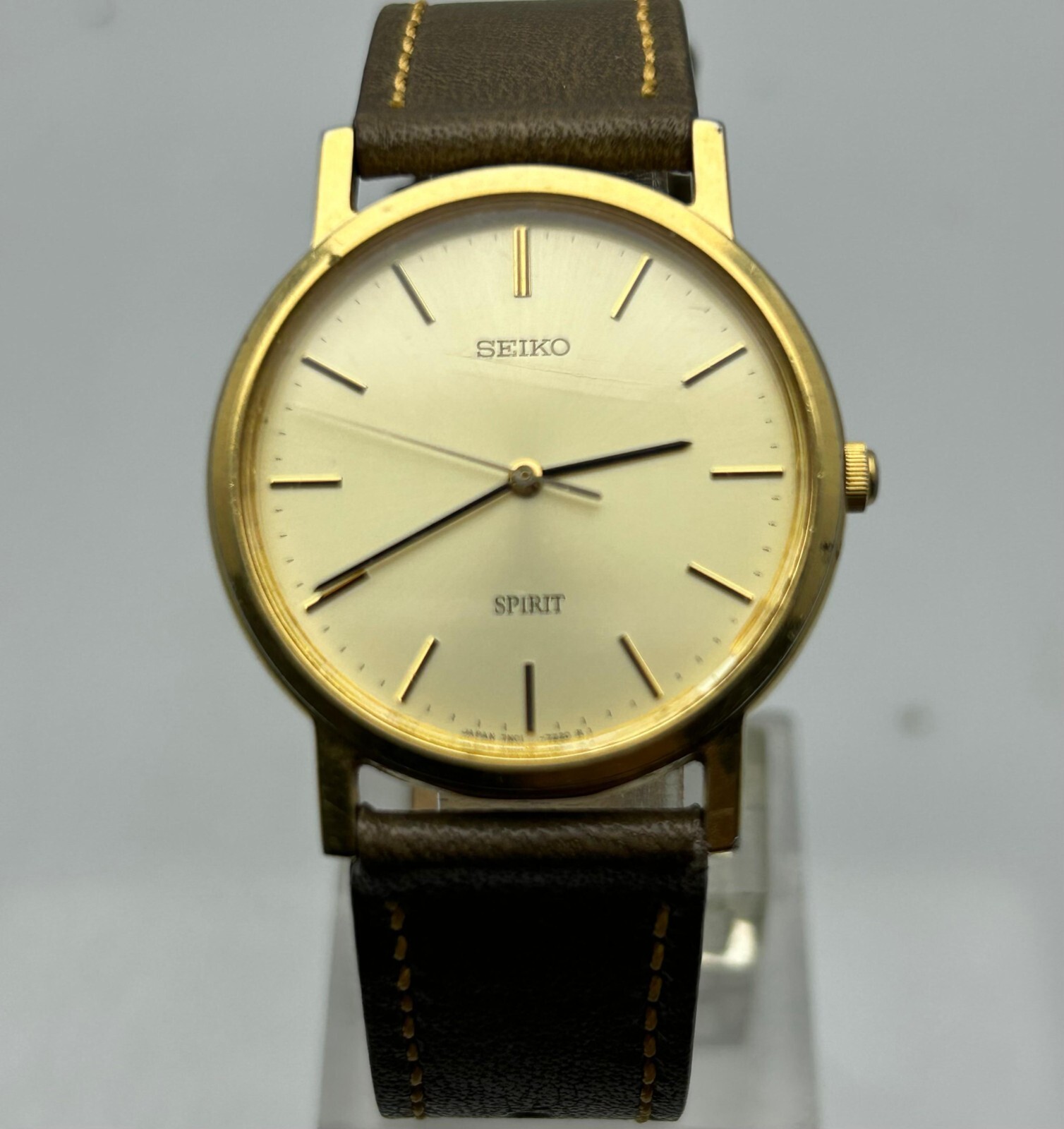 ♪【美品】SEIKO□メンズ時計□SPIRIT□ゴールド□文字盤白□