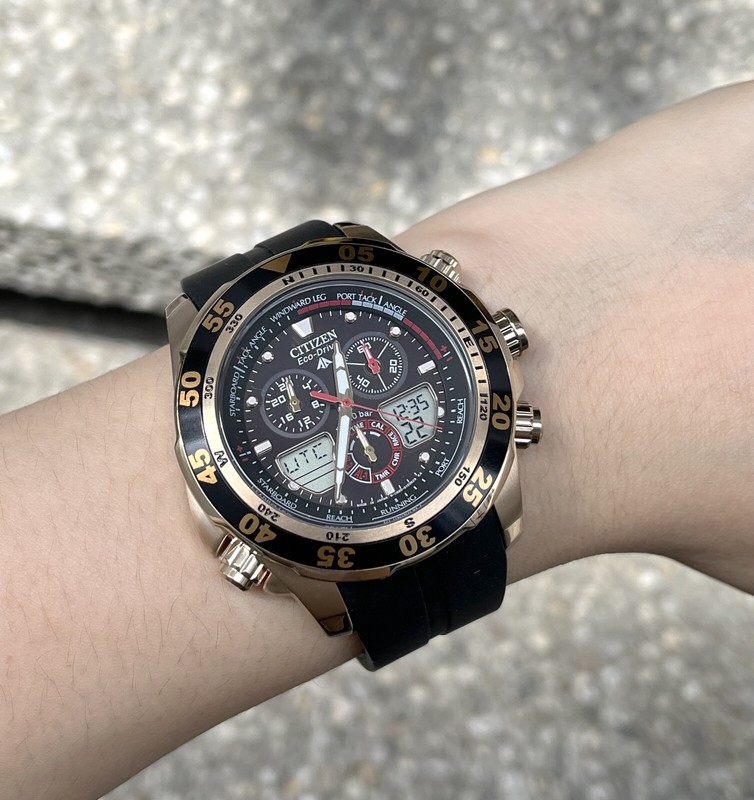 Pre-owned Citizen Promaster Watch Eco-drive Jr4046-03e Chronograph Black Rubber Strap