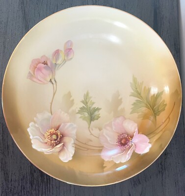 R S Germany Plate Hand Painted Reinhold Schlegelmilch Tillowitz Roses pre 1945