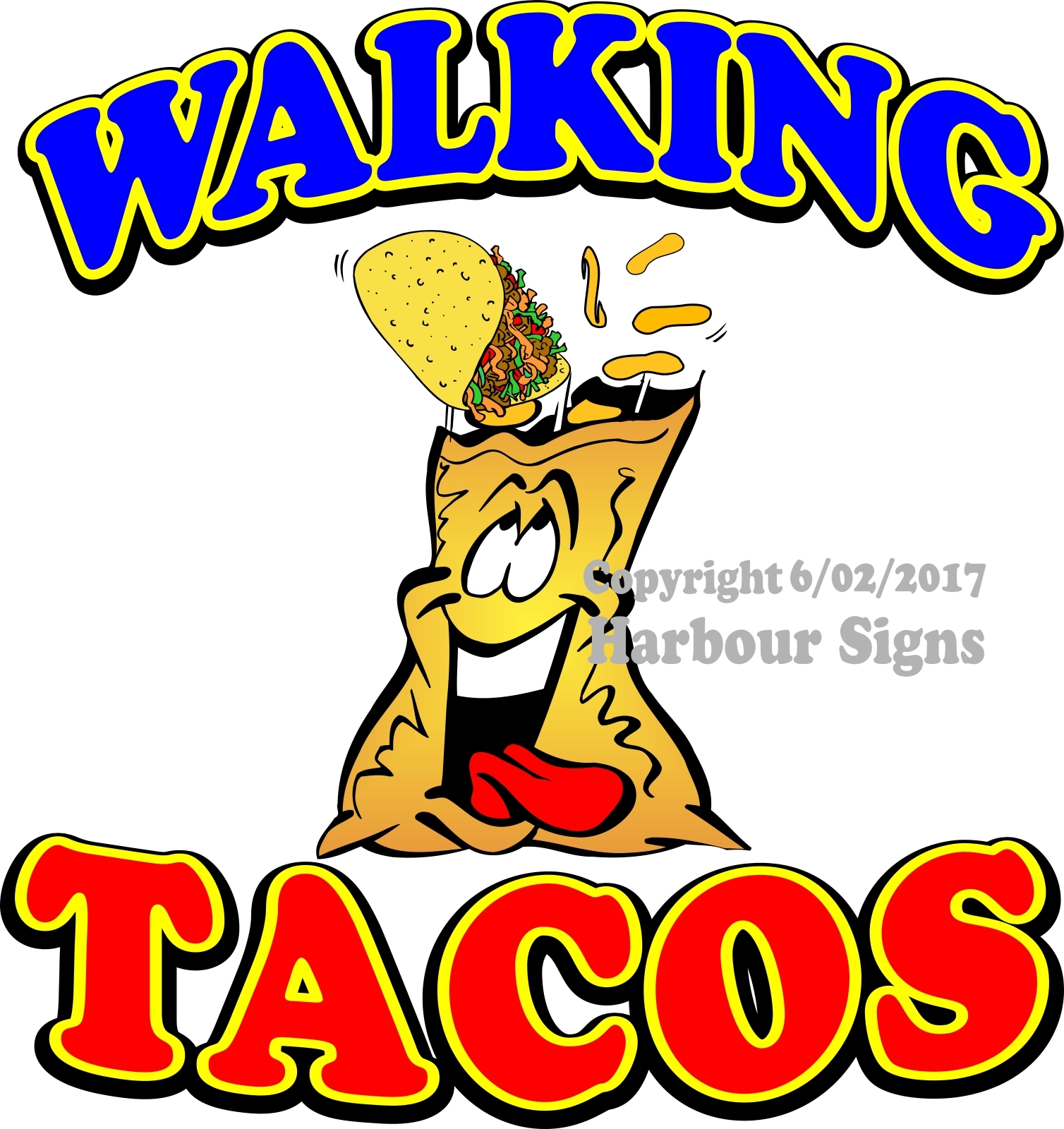 Walking Tacos DECAL (CHOOSE YOUR SIZE) Taco Food Truck Sign Concession Sticker | eBay for Walking Taco Sign Free Printable