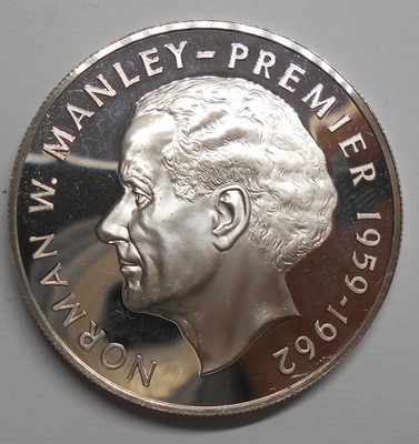 JAMAICA 5 Dollars 1974 Norman W. Manley  AG PROOF