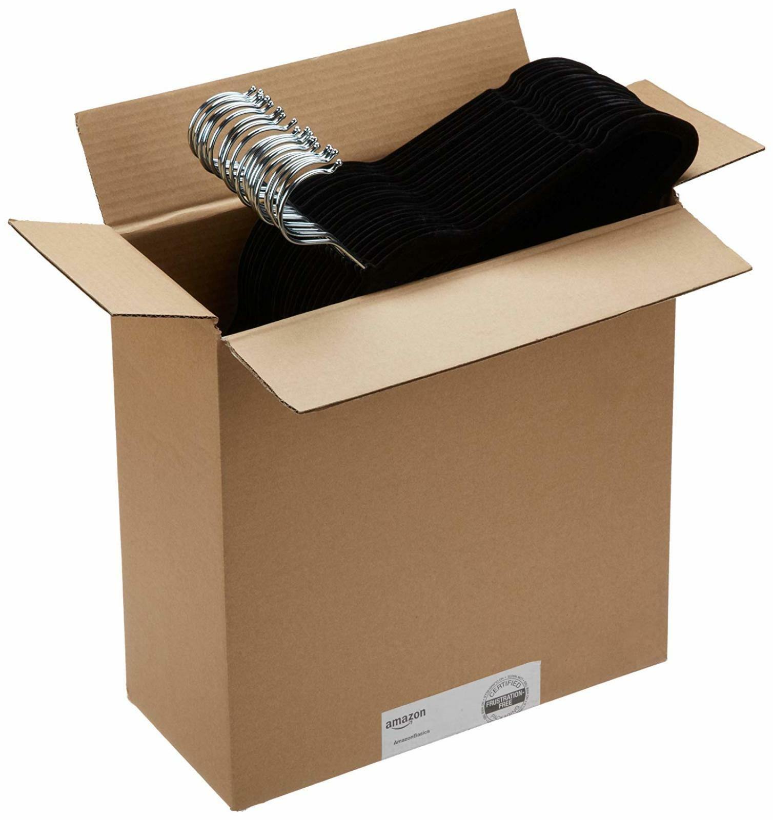Velvet Suit Hangers - 50-Pack, Black