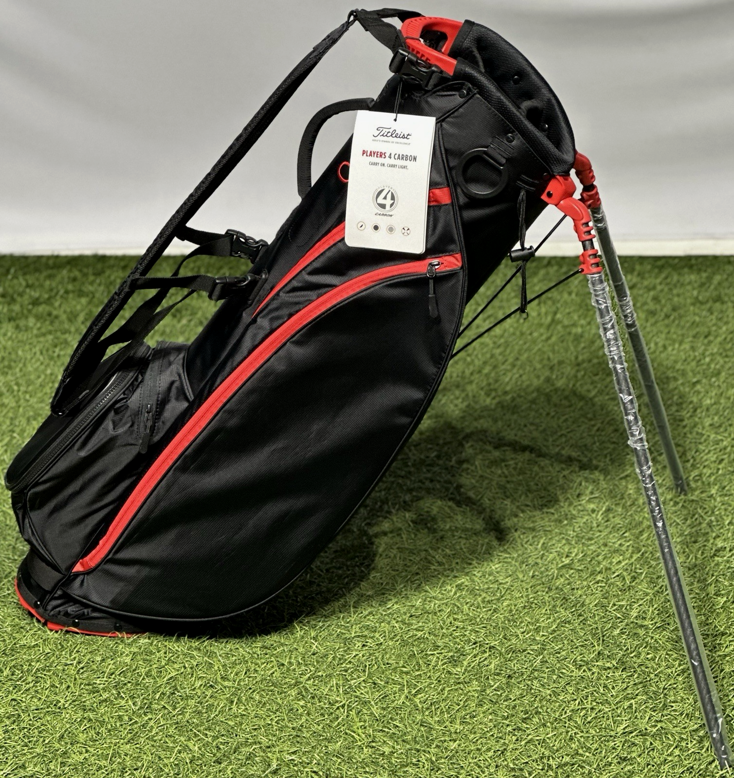 Titleist Players 4 Carbon Single Strap Stand Golf Bag Black