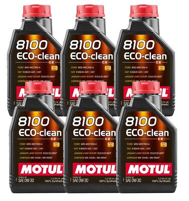Motul Set of 6 Motor Oils Full Syntethic 0W-30 8100 ECO-Clean 102888