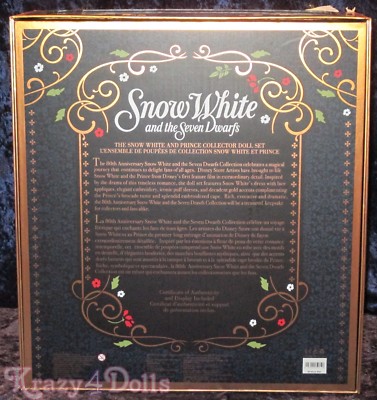 Disney Limited Edition 650 Designer Snow White And Prince Platinum Doll Set NEW!