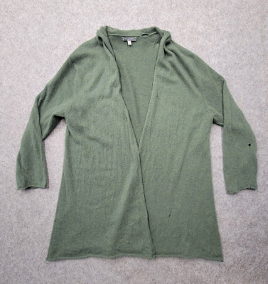 Neiman Marcus Womens Green Cardigan Size 3X 100% Cashmere Open Front has flaws