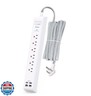 Surge Protector Power Strip 10 ft with 4 USB Ports 2 USB-C 6 AC Outlets, Flat Plug Extension Cord, USB Charging Station, Wall Mountable for Home, Office, Dorm Essentials, 1080J, ETL Listed