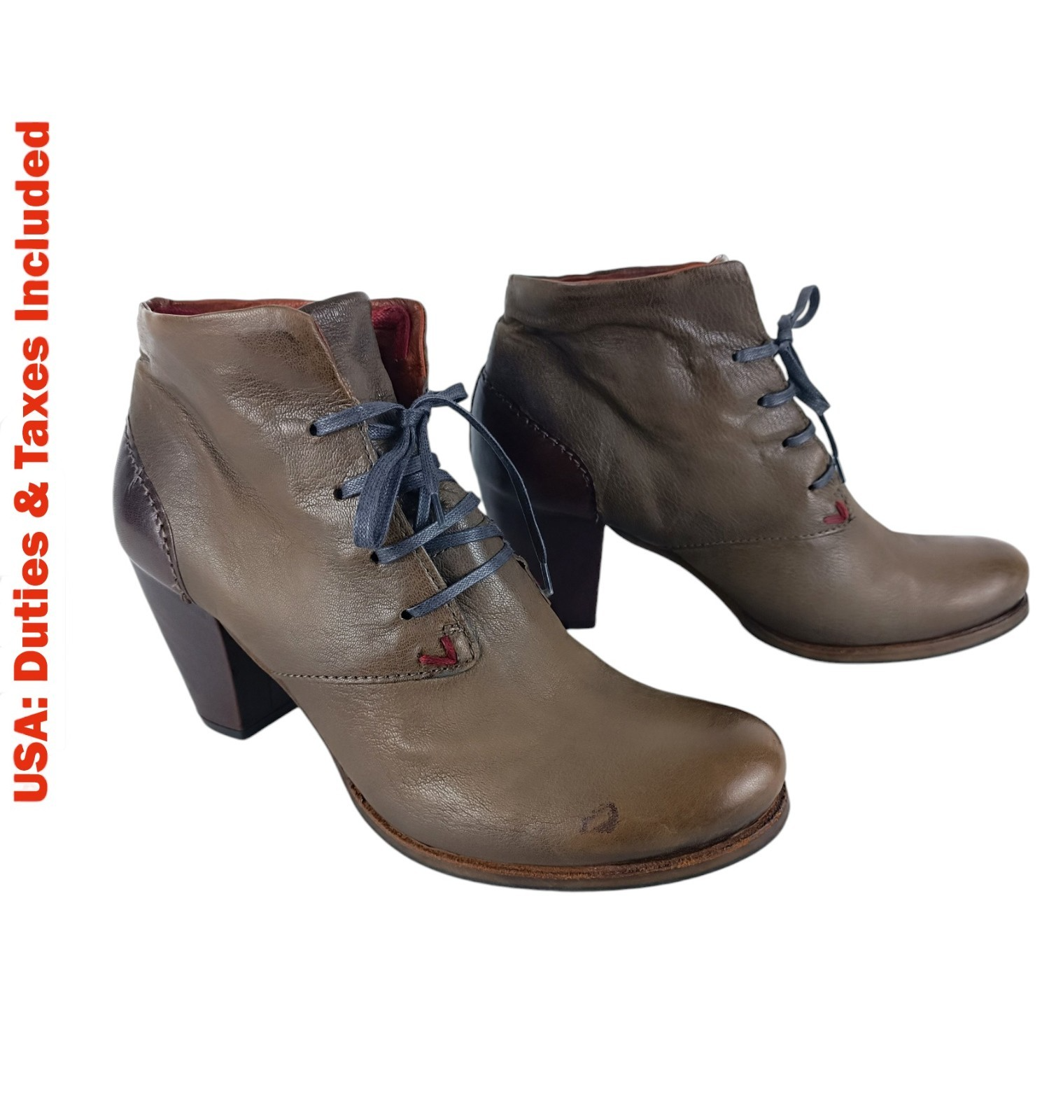 A.S.98 AirStep Womens Brown Leather Heel Ankle Boots Size EU 42