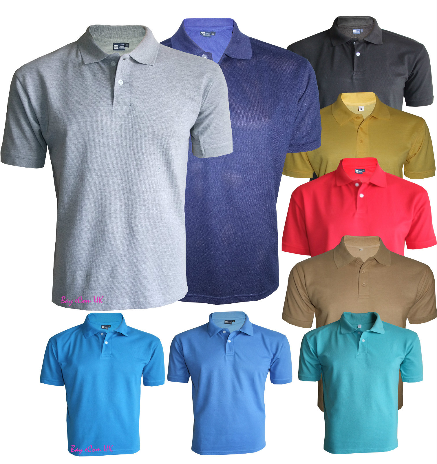 Men’s TShirts Loose Fit PK Polo Plain Cotton Tops Casual Shirts Size S