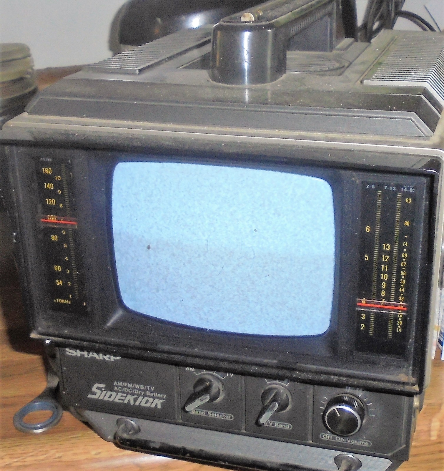 Vintage Sharp Portable Television 1970's  Sidekick Black & White Mini TV