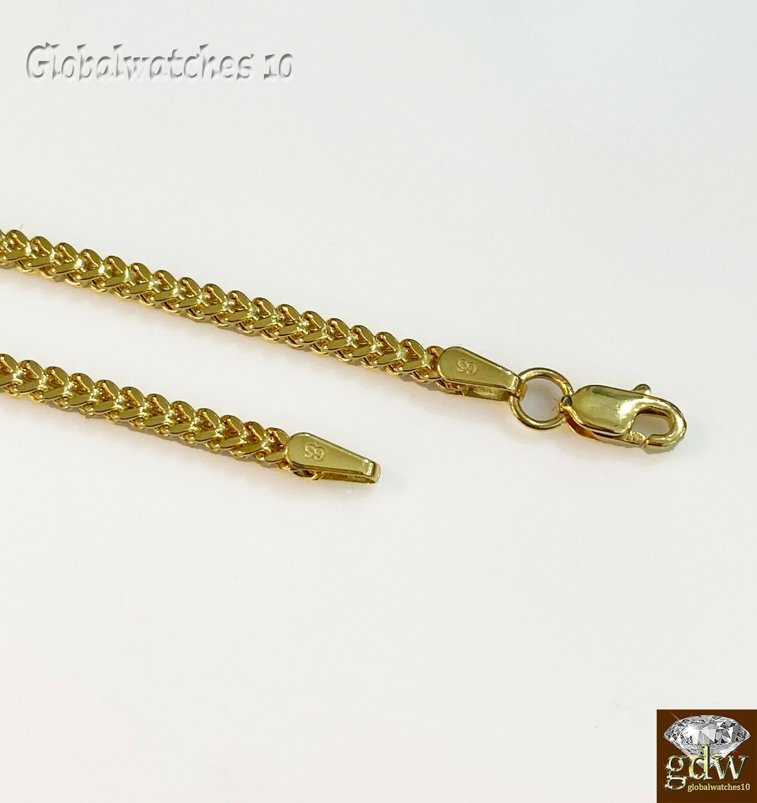 Pre-owned G&d 10k Gold Charm Pendant Dollar Money Sign With Franco Chain In 20 22 24 26 Inch