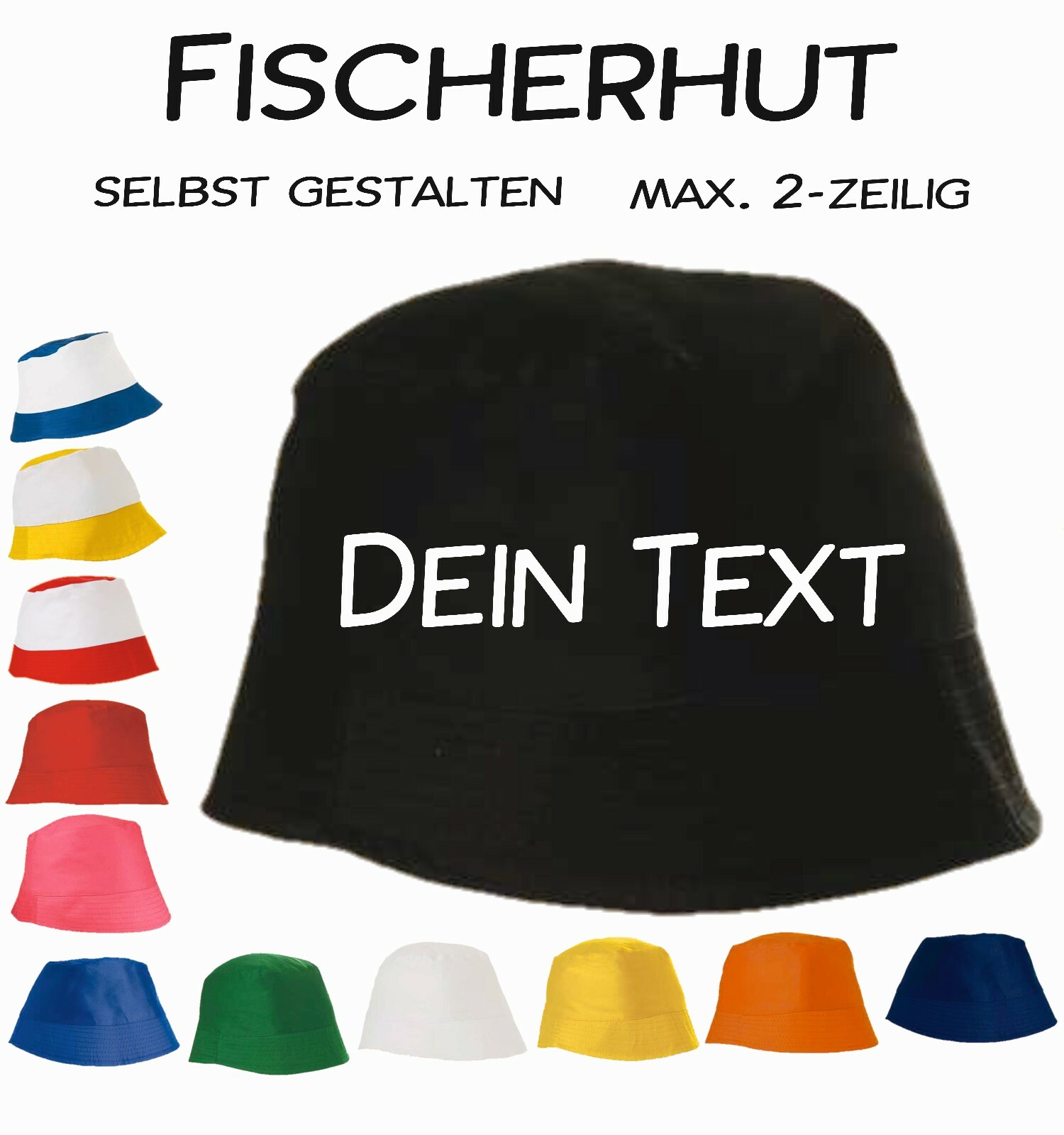 Hut  Hüte Anglerhut Fischerhut Sonnenhut selbst gestalten selber bedrucken Druck