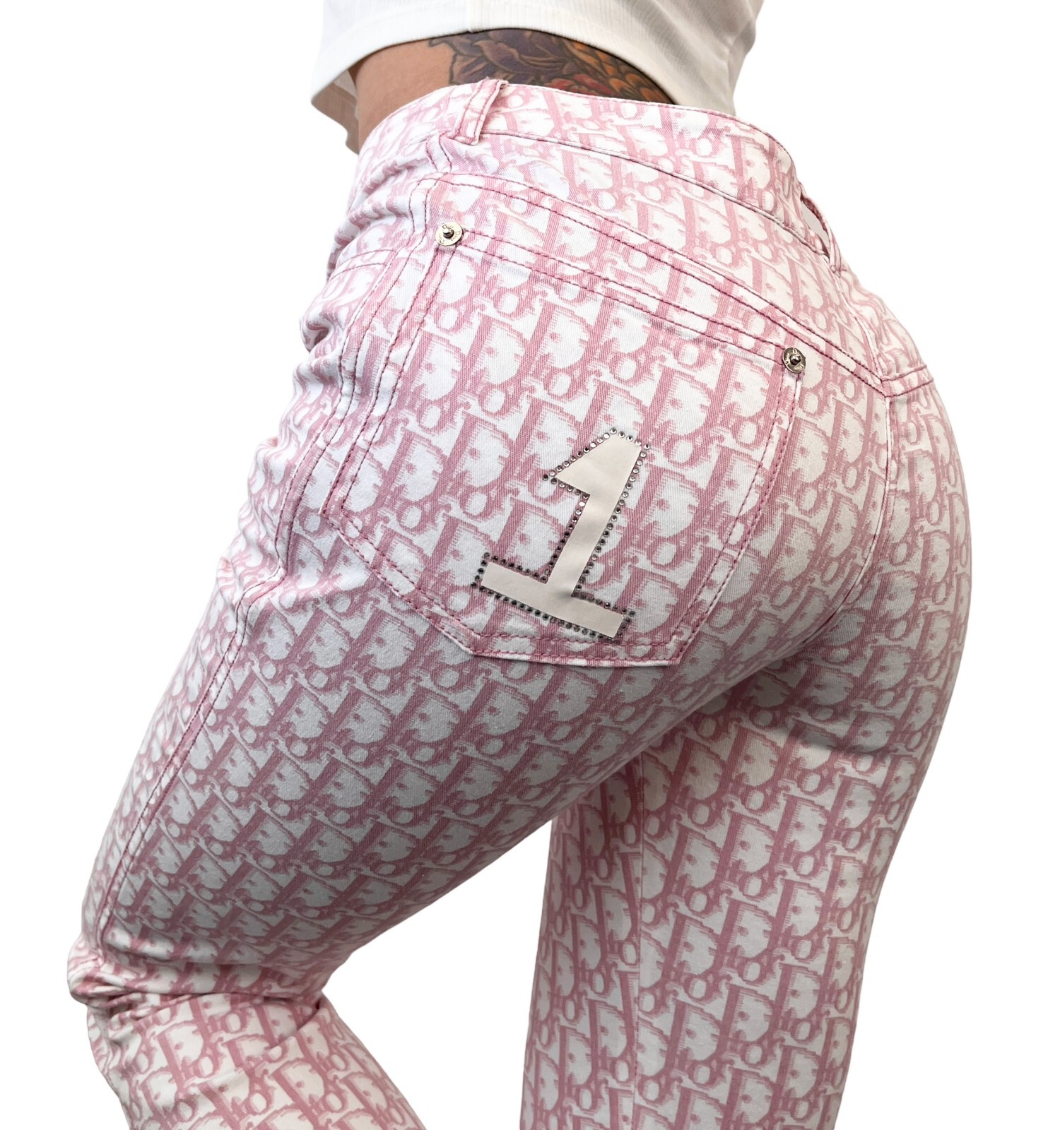 dior pink monogram jeans