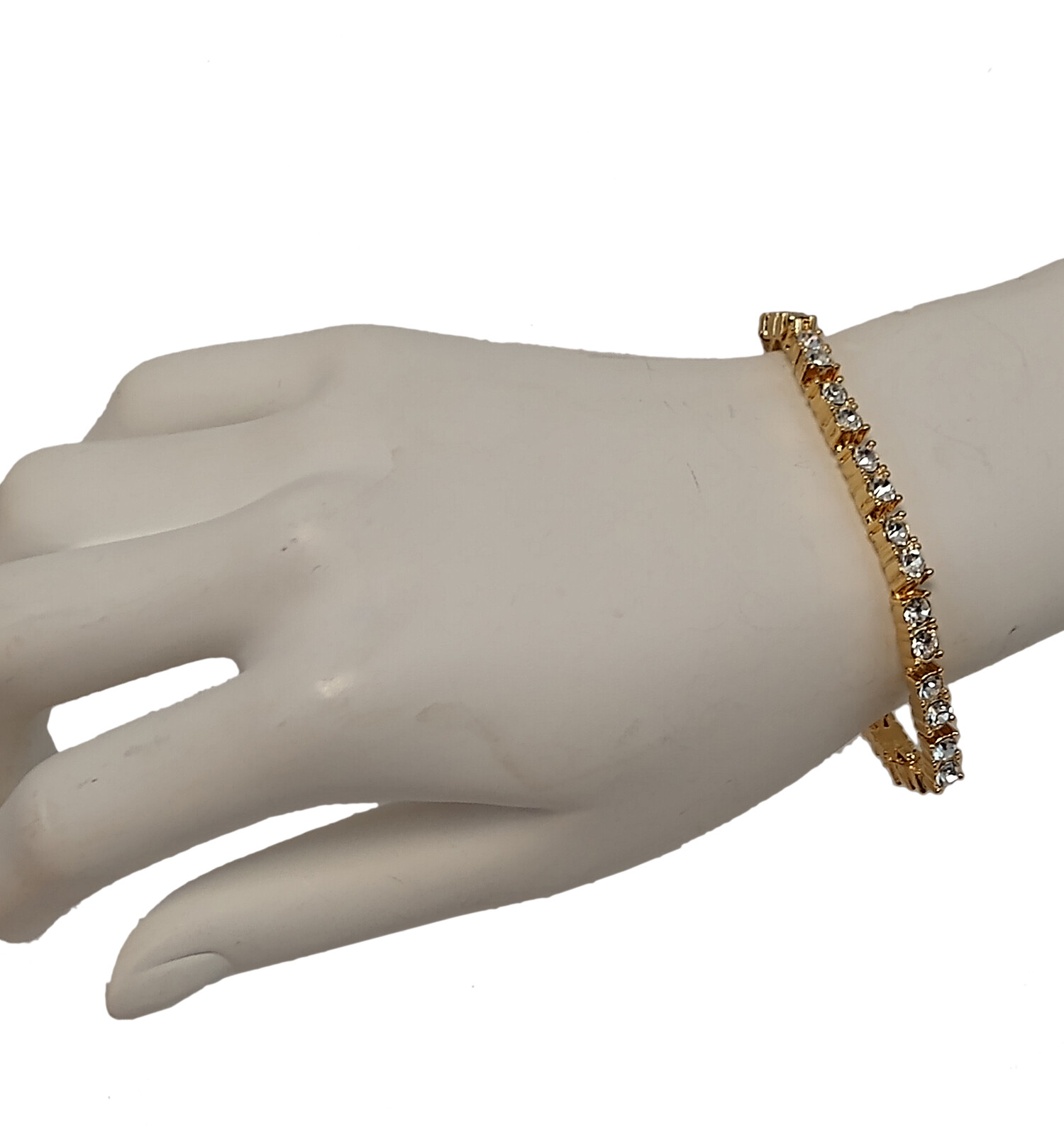 ヴィンテージ　NAPIER 　ストーンブレスレット Napier Classic Thin Clear Crystal Rhinestone Gold Tone