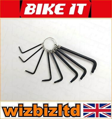 Bike It Torx Key Set [8 pieces] [Sizes: T9, T10, T15, T20, T25, T27 T30, T40]