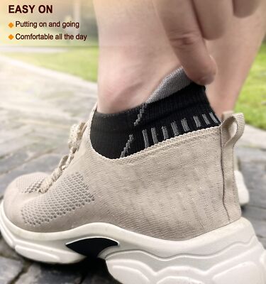 BULLIANT Men Running Socks 6Pairs-Ankle Athletic Socks Wicking Cushioned for ...