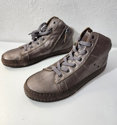 Otbt Round Trip Hi Top Sneaker Comfort Zip On Gray Pewter Shoe Women's Sz 9.5M 