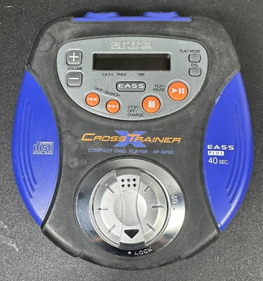 Aiwa Cross X Trainer XP-SP90 Personal Portable CD Player Blue Black 1999 Working