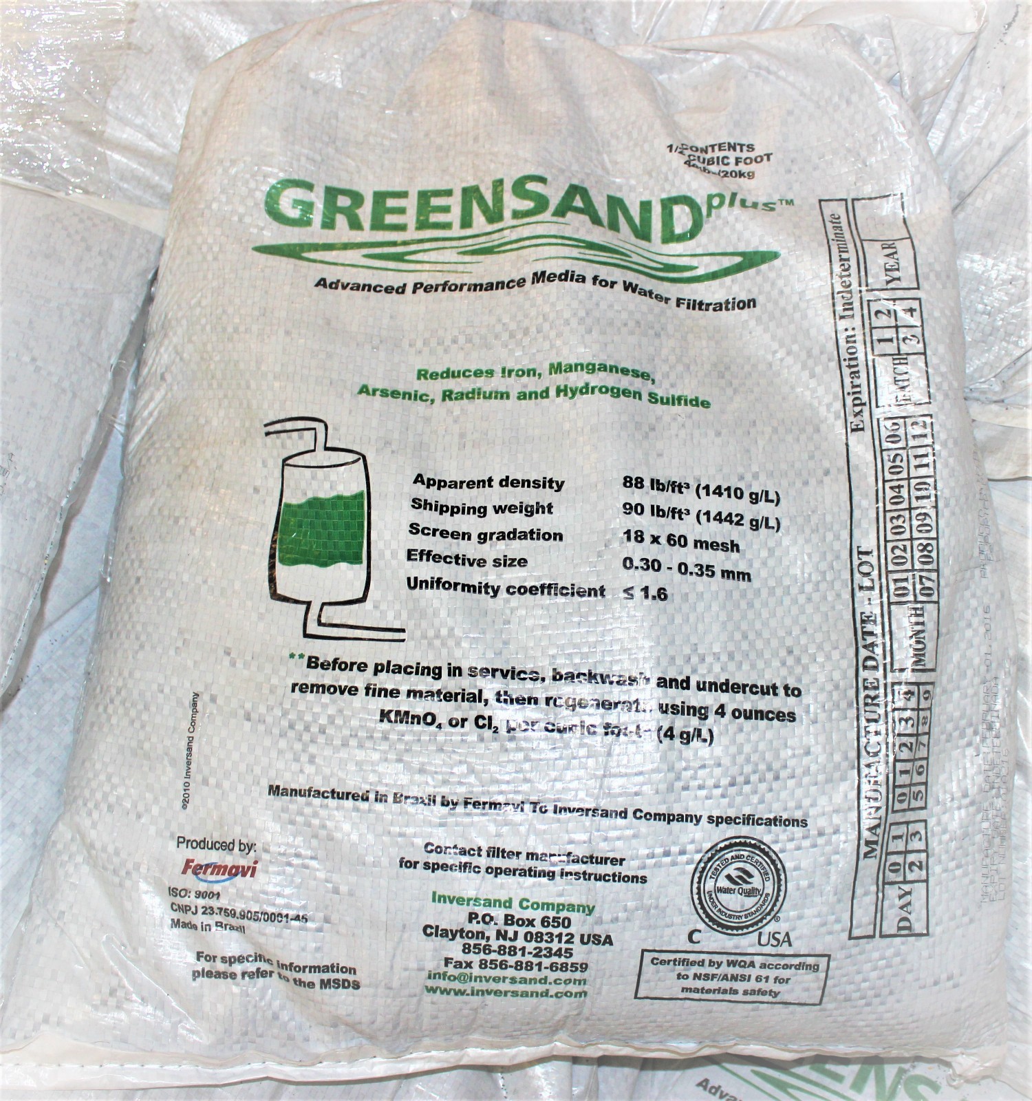 GreenSand Plus Media 1/2 Cu. Ft. Iron Manganese and sulfur Removal