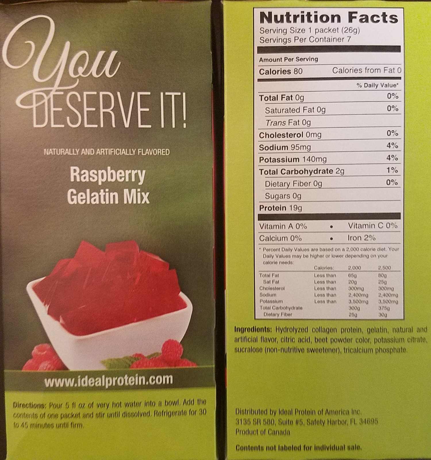 Ideal Protein Raspberry Gelatin Mix