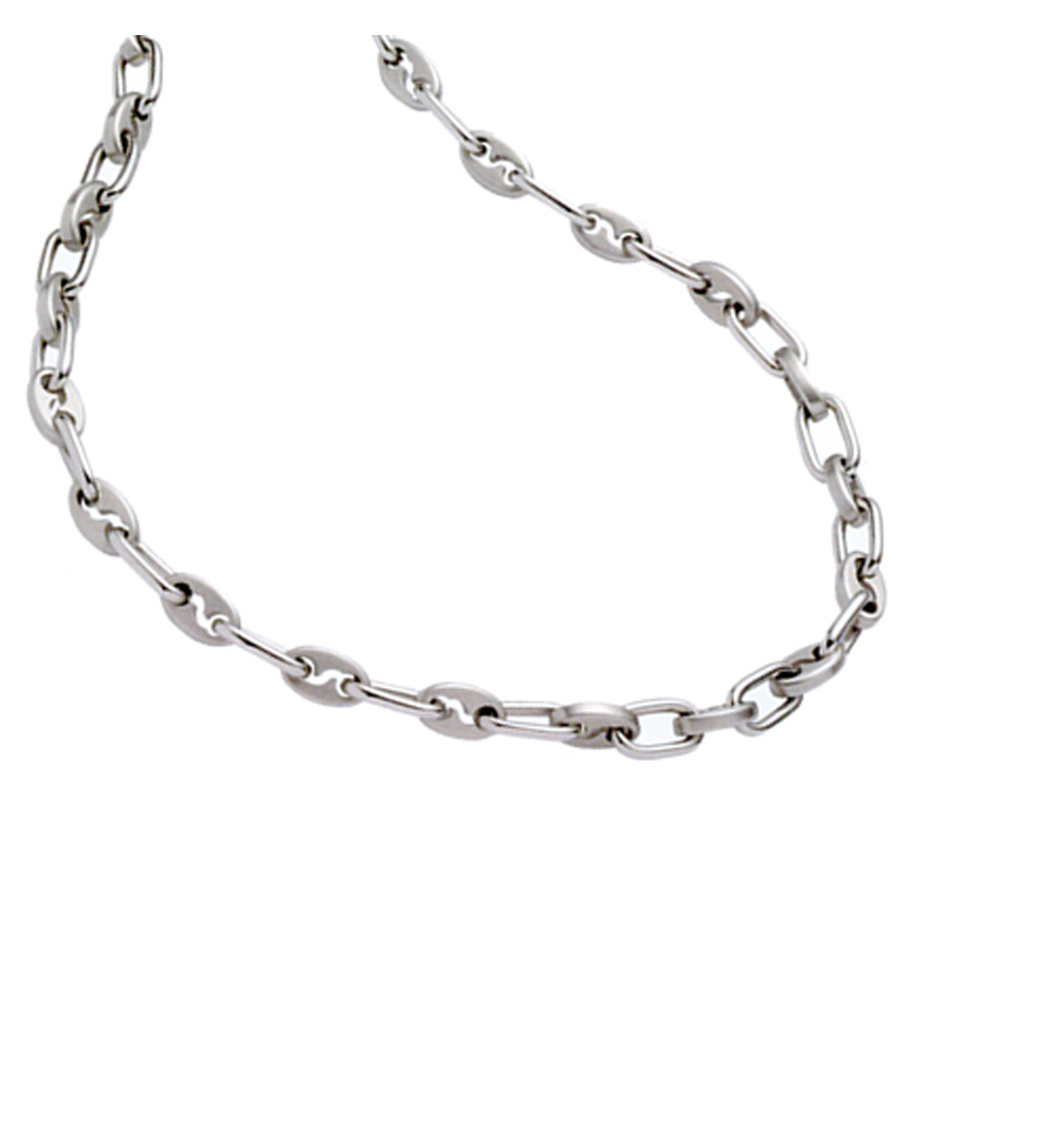 Rochet Punk Cable Link Chain Necklace Offset Stainless Steel