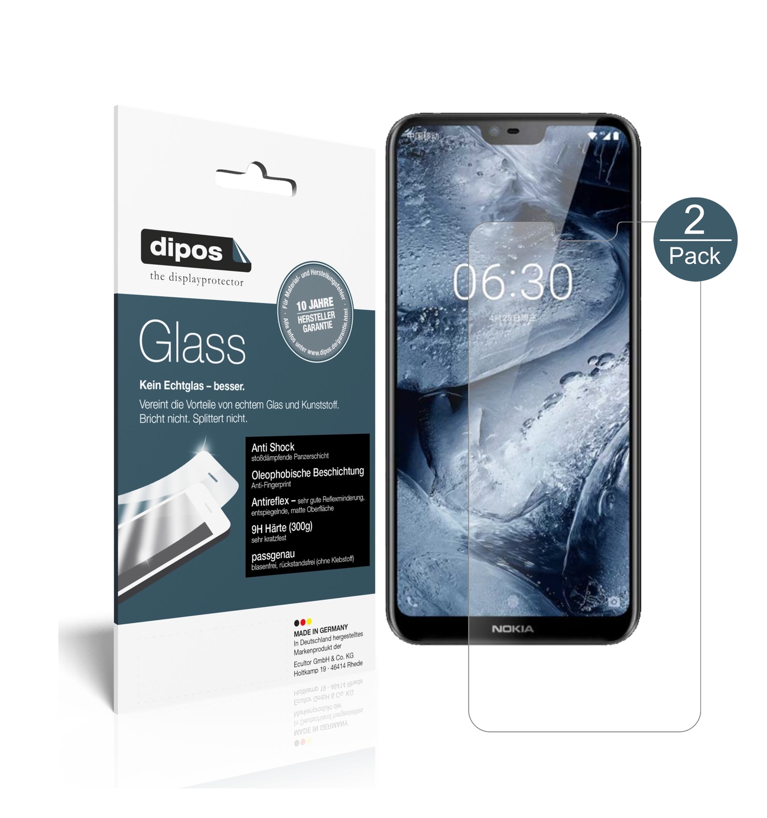 Pellicola per Nokia X6 2018 TA1099 Prottetiva Protezione Vista 4 modi dipos