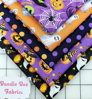 HALLOWEEN PARTY   Quarter bundle of (5) New Quilting 100% Cotton