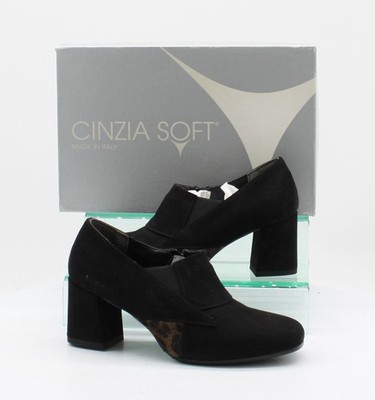CINZIA SOFT WOMENS COMFORT ANKLE BOOTS LEOPARD UK 3.5 EU 36 BLACK RRP £75 KT
