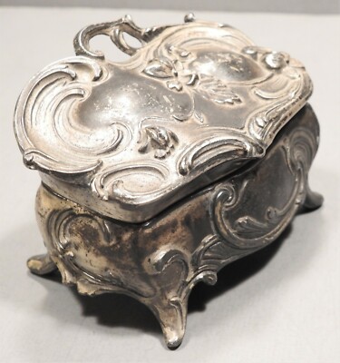 Footed Trinket Box Silver Jewellery Box Footed Box Silver Jewelry Box Oval Box Trinket Box Silver Trinket Box Vintage Trinket Box