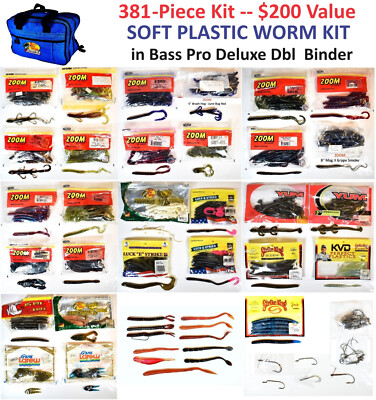 381-Piece SOFT PLASTIC WORM BAIT TACKLE  Pro Bass DOUBLE WORM BINDER Gene Larew